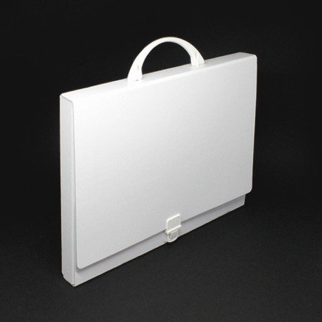 Prospektkoffer weiß aus Karton DIN-A4, Prospektkoffer bedruckbar,