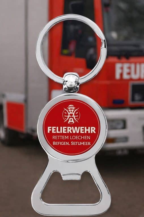 Schlüsselanhänger Flaschenöffner Feuerwehr, Schlüsselanhänger Flaschenöffner,